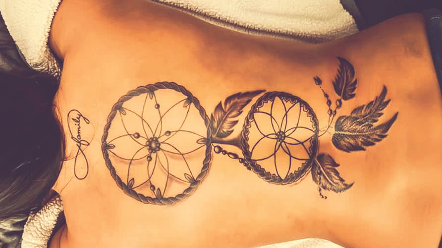 Dream Catcher Tattoo On Lower Back