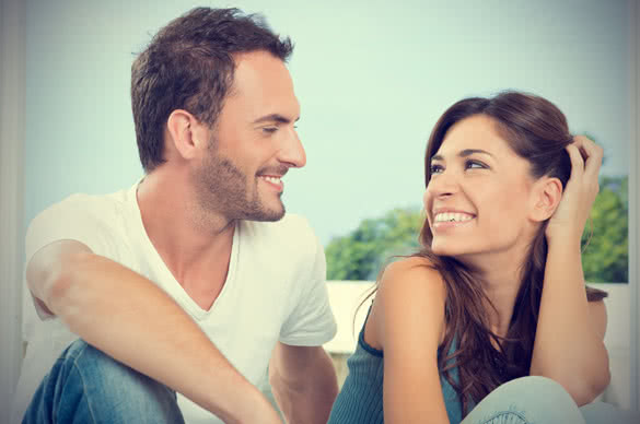 smiling man and woman