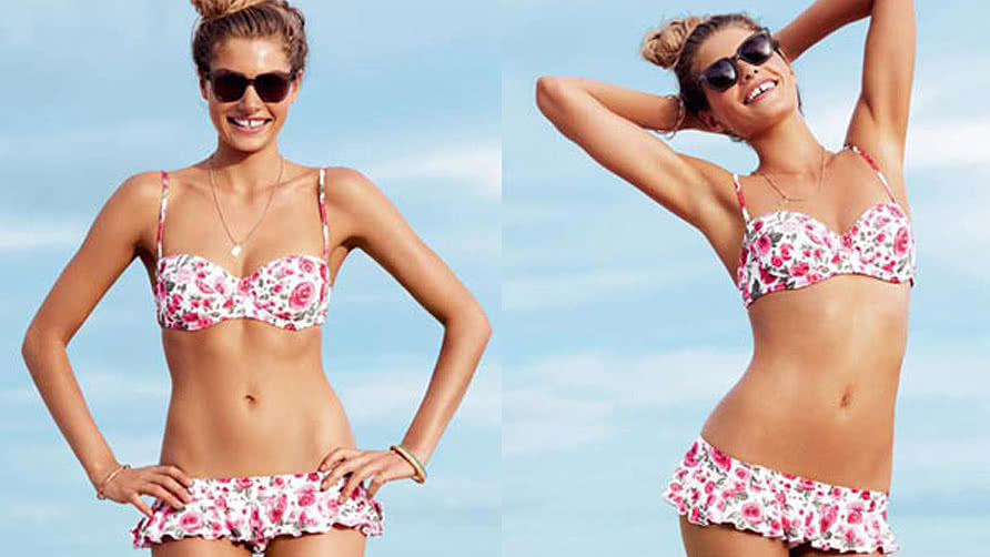 Girl in Floral Bikini
