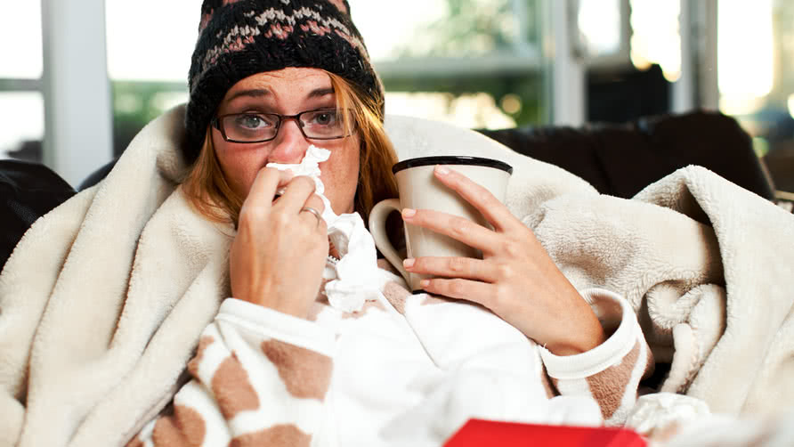 Image result for picture of a woman with a cold