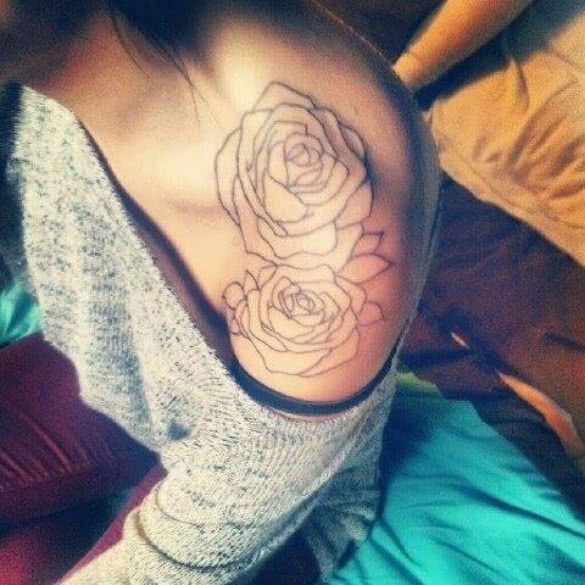 Tattoo Placement Idea: Shoulder Rose Tattoo