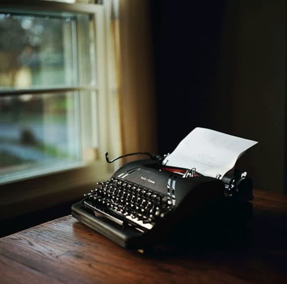 beautiful vintage black typewriter