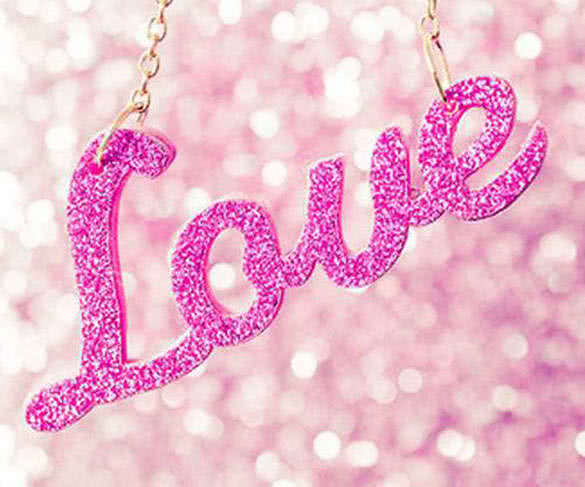 pink sparkle love sign