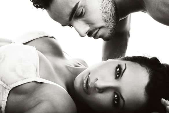 Portrait of a handsome couple man telling woman what he wants