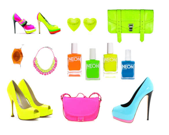 Neon Shoes and Bags Ideas