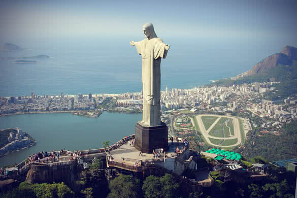 aerial view of christ the redeemer in rio de janeiro