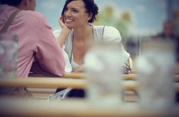 smiling woman on a date