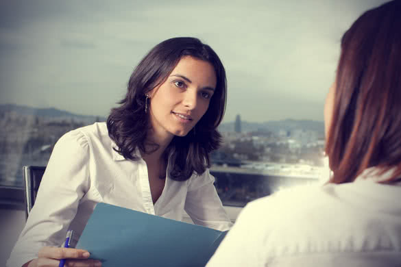 Business Woman Talking To A Client