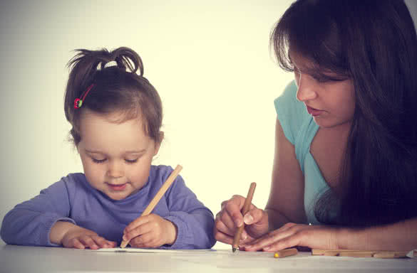 Mother and Daughter Drawing
