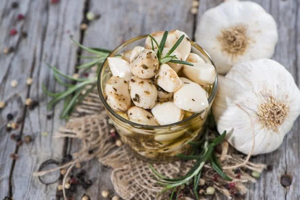 Preserved Garlic with fresh herbs