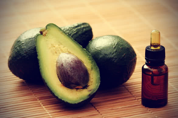 bottle of avocado essential oil
