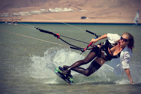 kite surfing woman