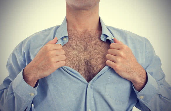 man showing his chest hair