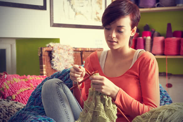 Woman Knitting 3