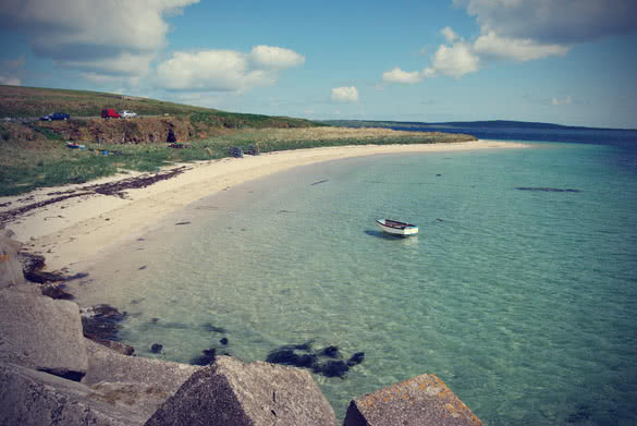 beautiful beach on the orkney islands
