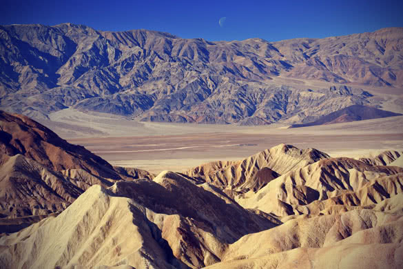 moon over zabriskie point mudstones