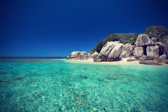 turquoise sea with beautiful beach
