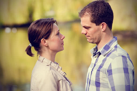 young couple having a serious talk