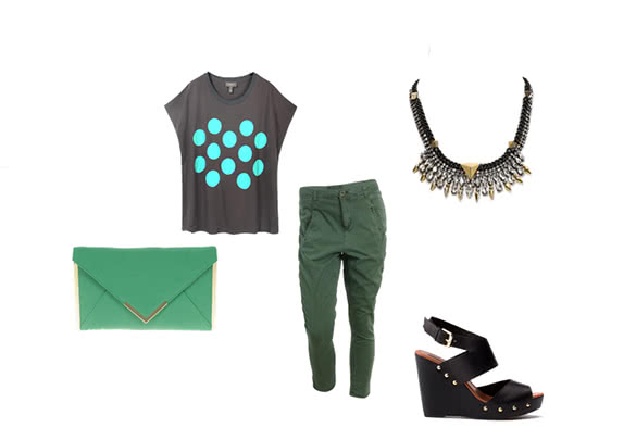 Capri Pants and Collar Necklaces Outfit Combination