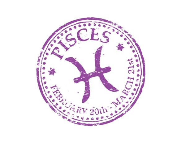 Pisces sign with birth date