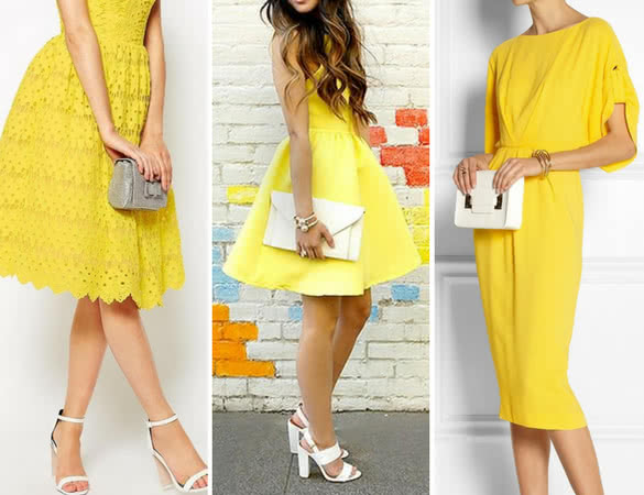 yellow dress white shoes
