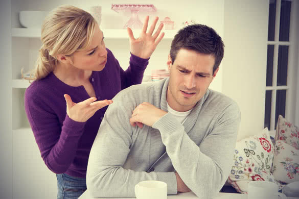 couple having argument at home