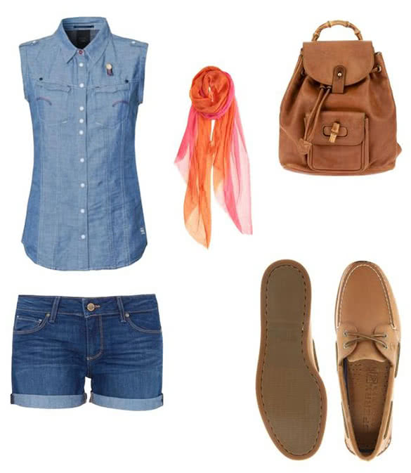 All Denim Outfit Combination with Sperry Topsiders Shoes