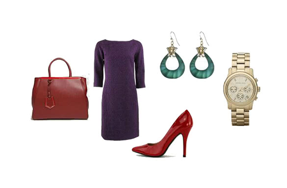 Dark red Fendi 2jours outfit combination