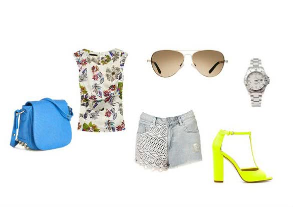 Neon Sandals Outfit Combination