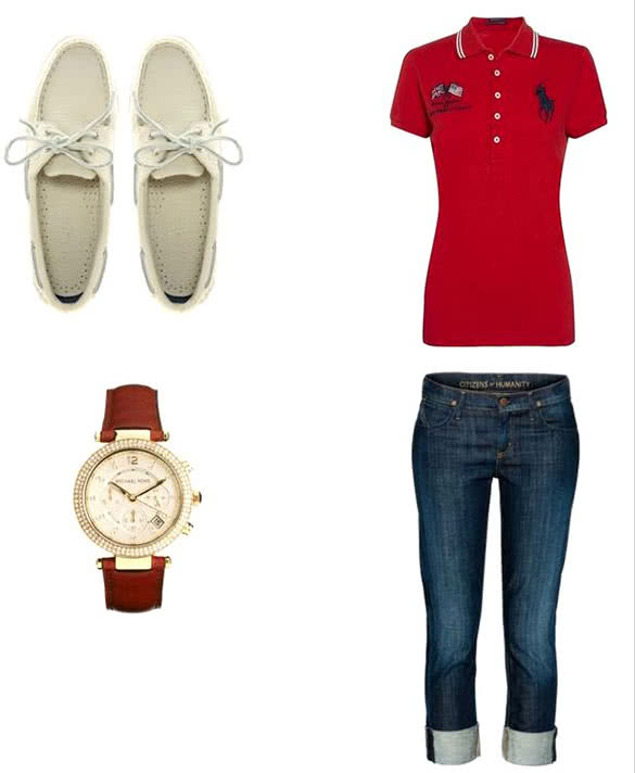 Polo Outfit Combination with Sperry Topsiders Shoes