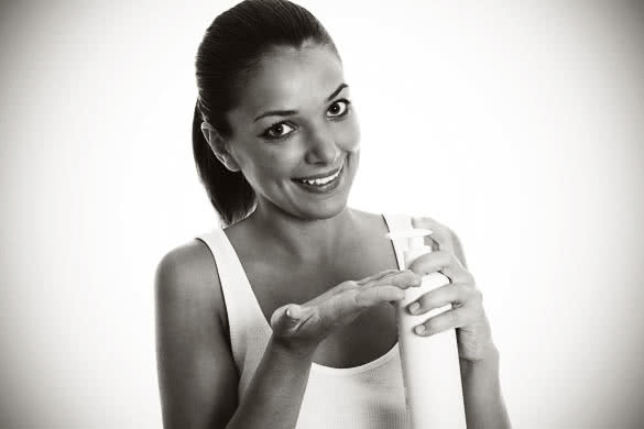 Woman holding cream