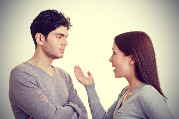 angry woman discussing with her frustrated partner