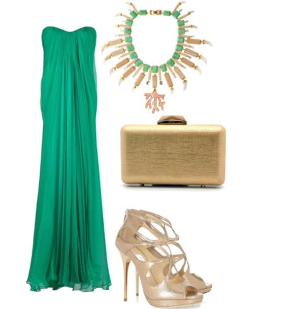 shoes to wear with emerald green dress