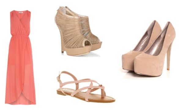 What Shoes to Wear with a Peach Dress 