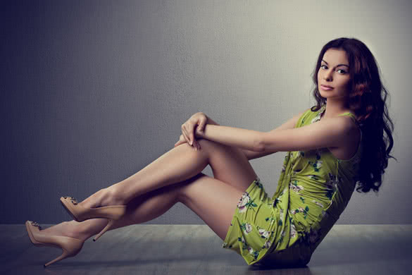 Young Woman in Green Dress