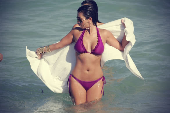 kim kardashian in purple bikini 2