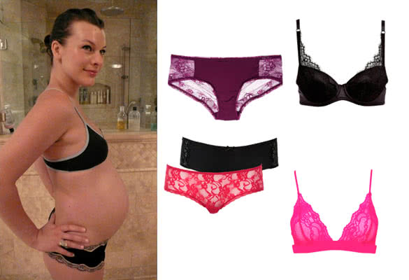Pregnant Milla Jovovich Lingerie Combination