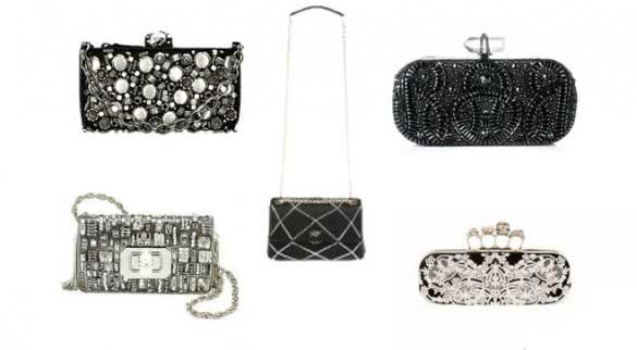 silver and black handbags collection