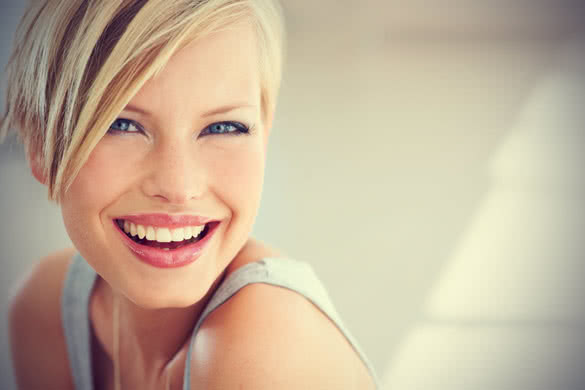 smiling young blonde woman