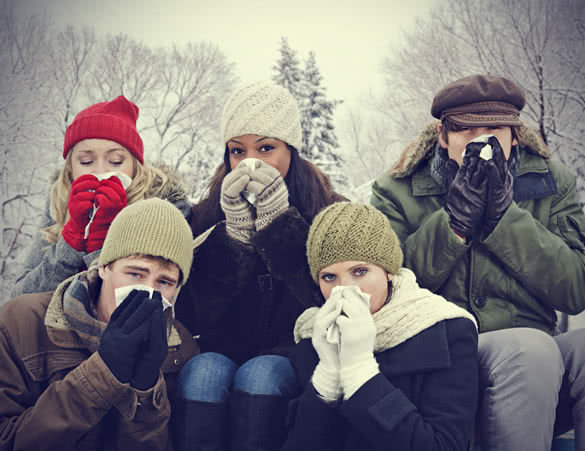 Group of Friends Having Cold