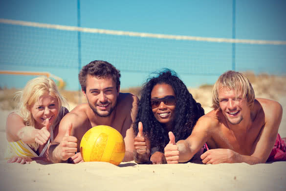 friends volleyball beach