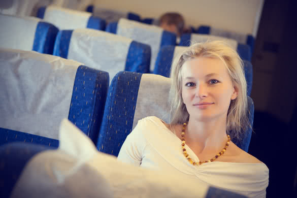 girl in the airplane