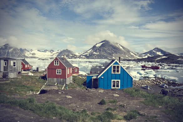 scenery in greenland with iceberg