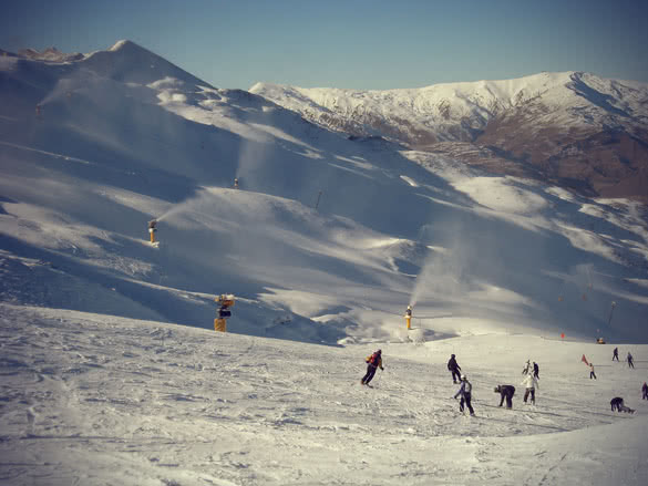 skiers on new zealands coronet peak