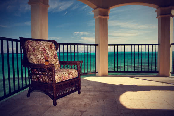 chair on terrace in seaside
