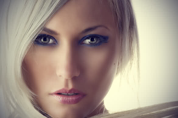Pretty Blonde Woman with Makeup