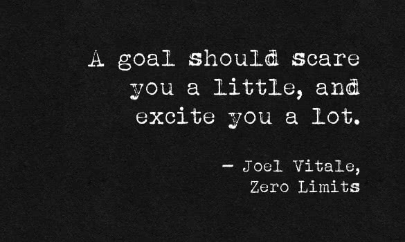 a goal should scare you a little and excite you a lot