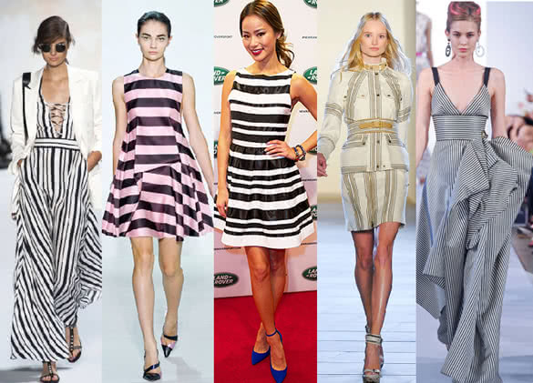 five different stripes outfit combinations