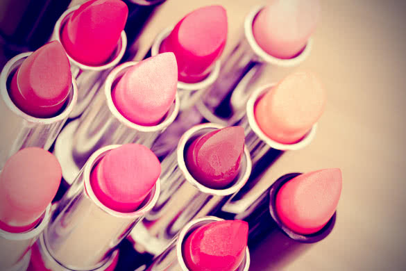 colorful lipsticks and lipgloss