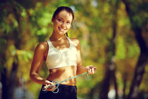 Girl with jumping rope